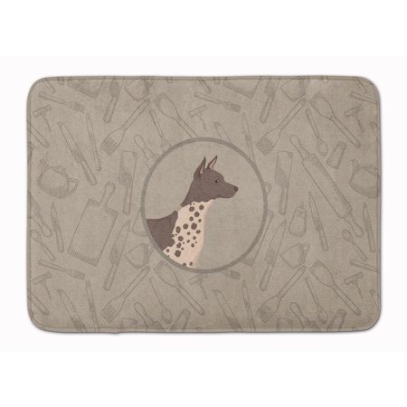 Carolines Treasures American Hairless Terrier in the Kitchen Machine Washable Memory Foam Mat CK2161RUG